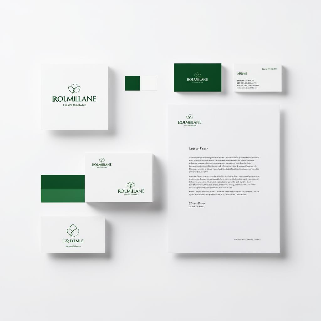 Brand identity design flat lay with logos and color swatches
