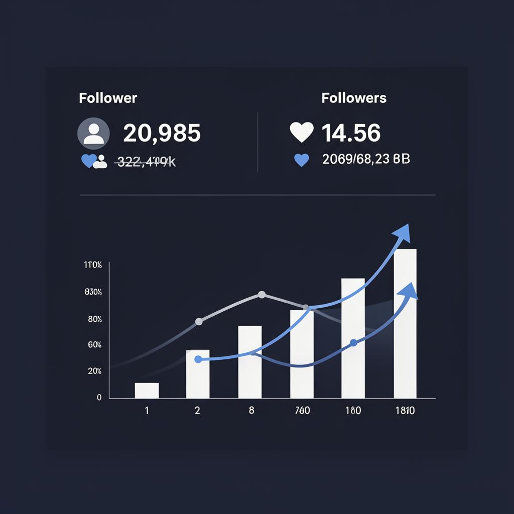 Upward social media growth chart